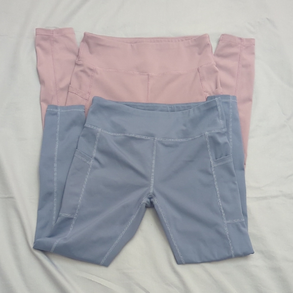 Leggings X2 Amazon Kids Leggings in Soft Mauve & Slate Blue